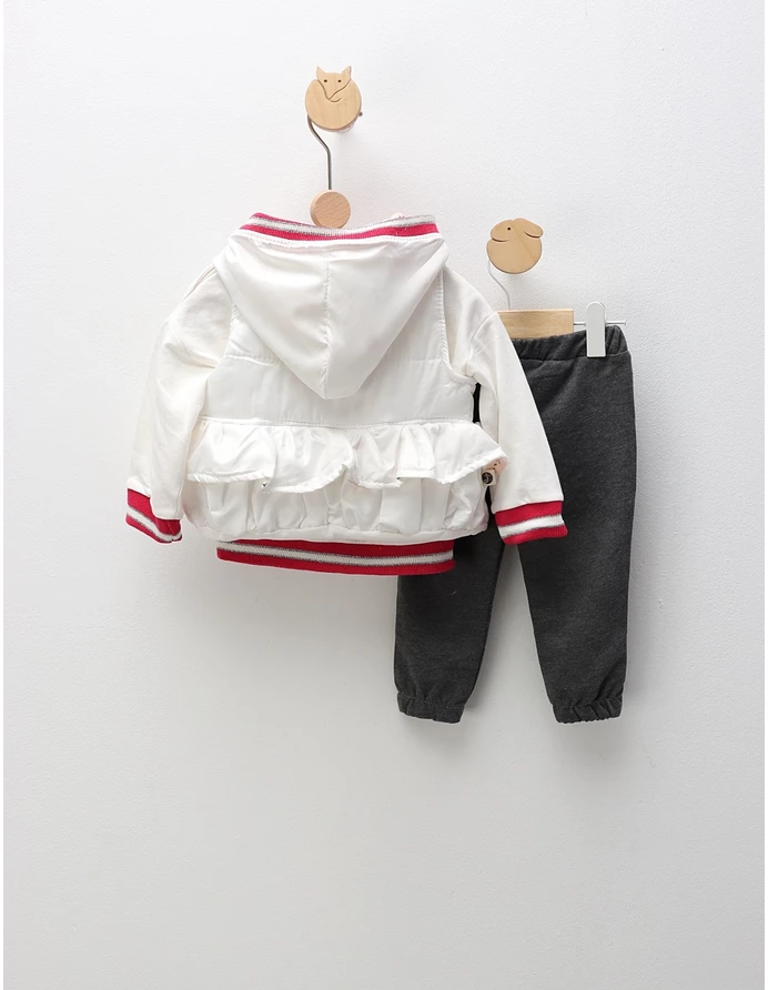 Compleu cu vesta, Rabbit Girl, alb-ciclam picture - 5