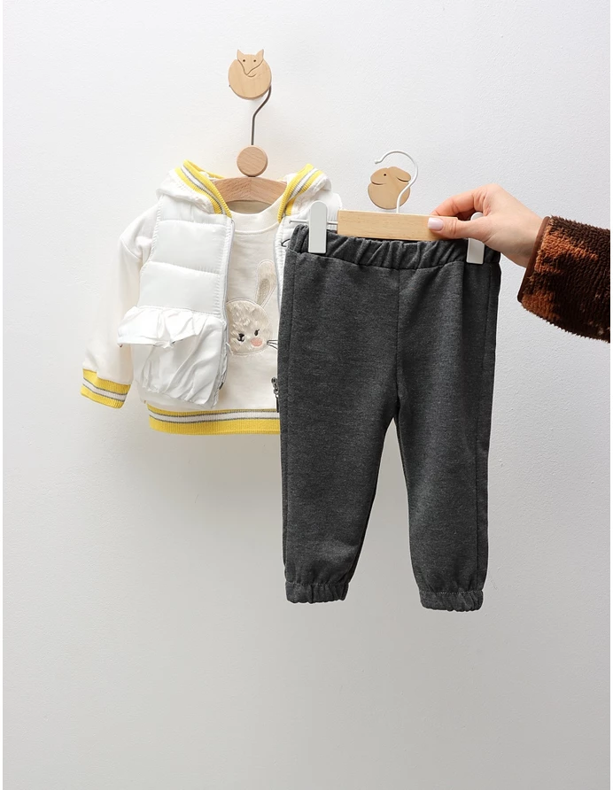 Compleu cu vesta, Rabbit Girl, alb-galben picture - 3