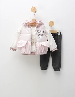 Compleu cu vesta, Rabbit Girl, cu roz