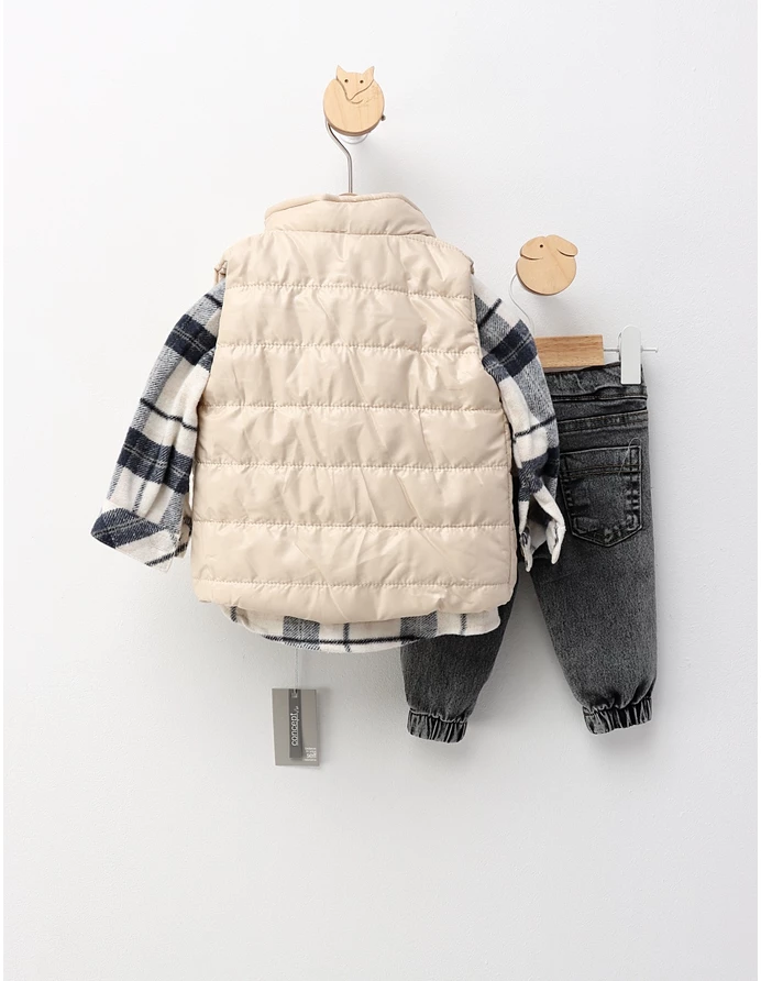 Compleu cu vesta, Tactic Boy, crem-albastru picture - 6