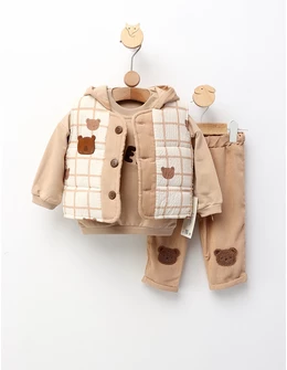 Compleu cu vesta, Ursul Brun, bej-maro