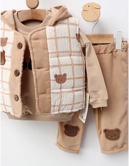 Compleu cu vesta, Ursul Brun, bej-maro