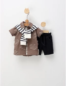 Compleu de vara, Fashion Boy, cu maro