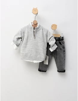 Compleu elegant Oliver, gri-deschis