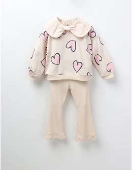 Compleu fetite inimioare Yvona crem