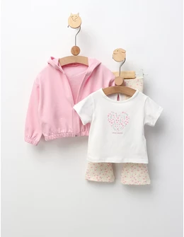 Compleu fetite Spring 3 piese, roz