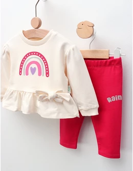 Compleu Heart and RainBow, crem-ciclam