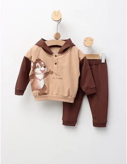 Compleu Hello My Friend, bej-maro