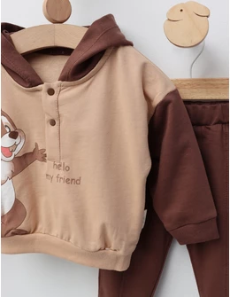 Compleu Hello My Friend, bej-maro