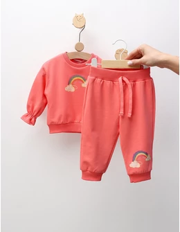 Compleu Hey Rainbow, cu roz-aprins