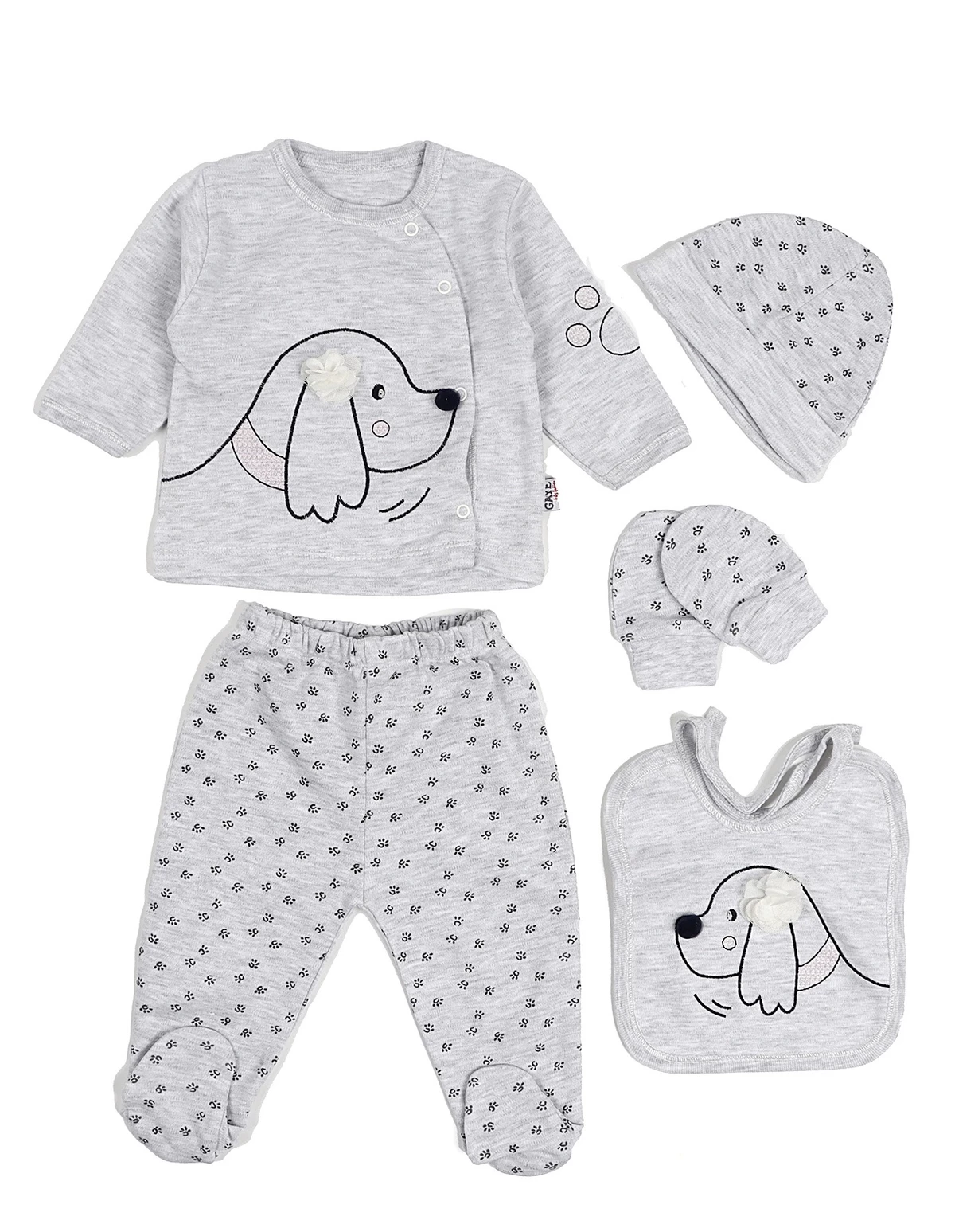 Compleu in cutie 5 piese DOG gri