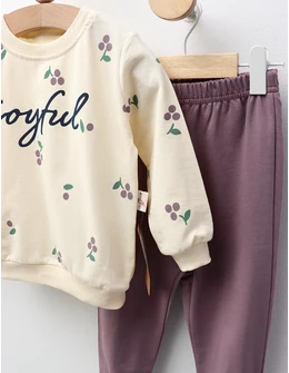 Compleu Joyful, model crem-mov