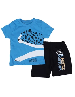 Compleu leopard albastru 2 piese 1