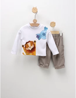 Compleu Leutul si Koala, alb-gri