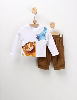 Compleu Leutul si Koala, alb-maro