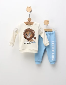 Compleu Little Lion, ecru-blue