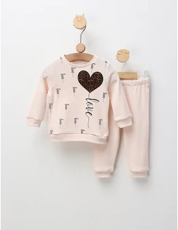 Compleu Love Love, model roz-pal