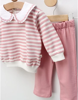 Compleu Malvina, model cu roz-prafuit