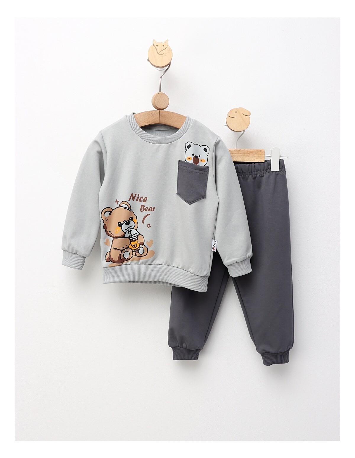 Compleu Nice Bear, model cu gri