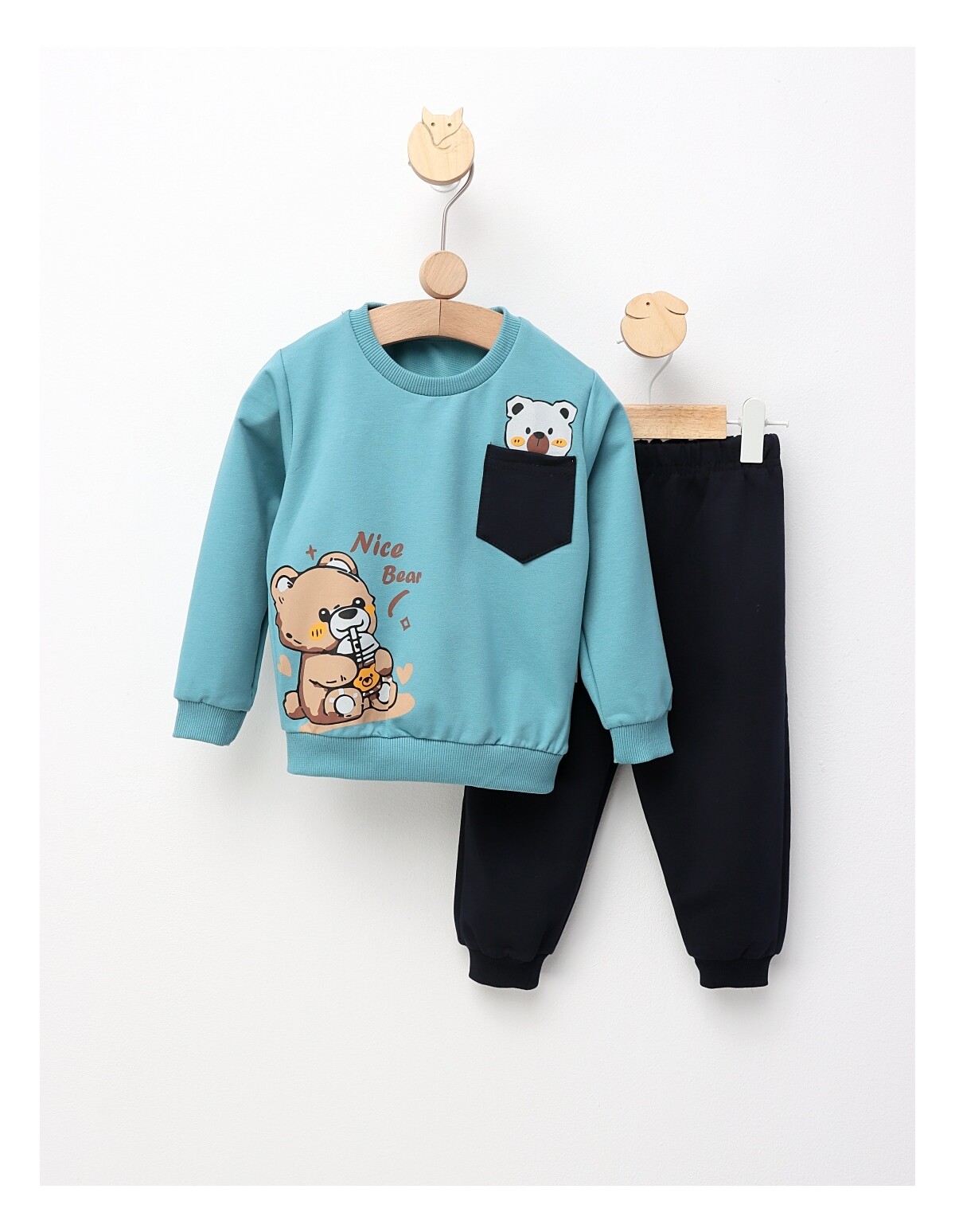 Compleu Nice Bear, model cu verde