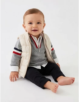 Compleu premium, 4 piese, crem-gri-bleumarin