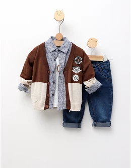 Compleu premium 4 piese, Michigan, maro