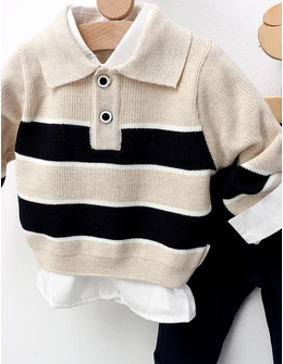 Compleu premium Kevin, crem-bleumarin