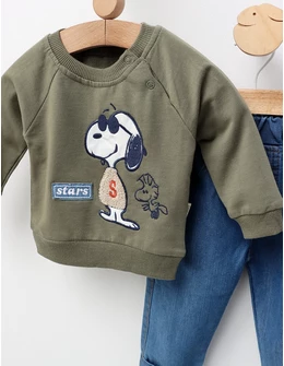 Compleu Snoopy Stars, model verde-inchis