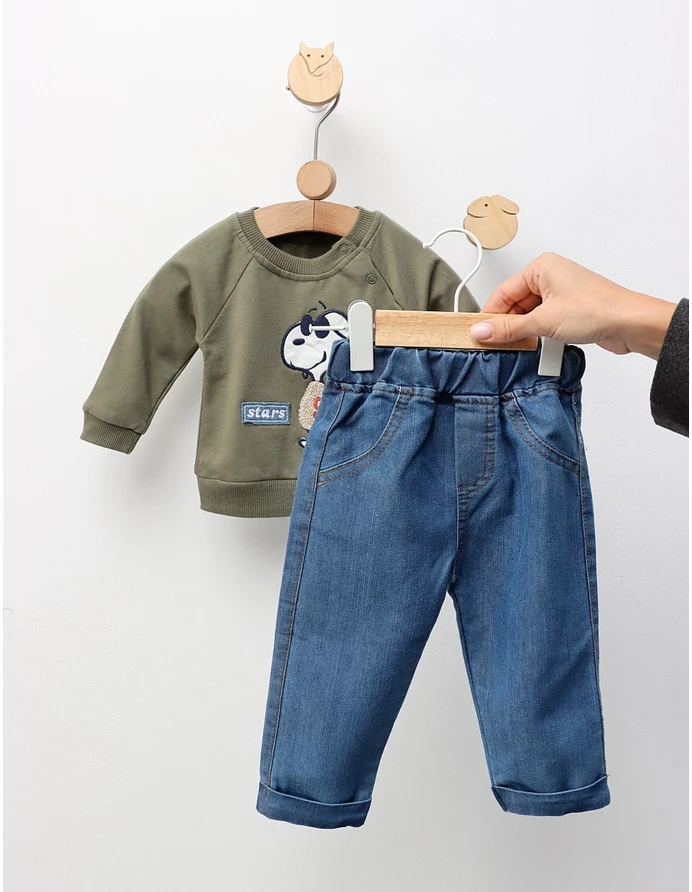 Compleu Snoopy Stars, model verde-inchis picture - 3