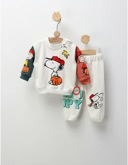 Compleu Sport Snoopy, alb-multicolor 74 (6-9 luni)