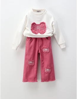 Compleu The Butterfly, alb-roz