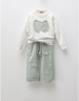 Compleu The Butterfly, alb-verde