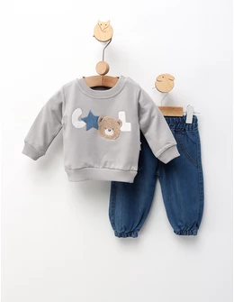 Compleu Ursuletul Cool, model cu gri