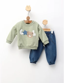 Compleu Ursuletul Cool, model cu verde