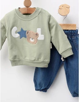 Compleu Ursuletul Cool, model cu verde