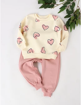 Compleu vatuit Hearts, roz