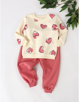 Compleu vatuit Hearts, roz-aprins