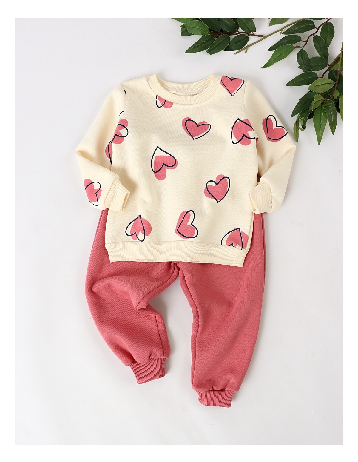 Compleu vatuit Hearts, roz-aprins