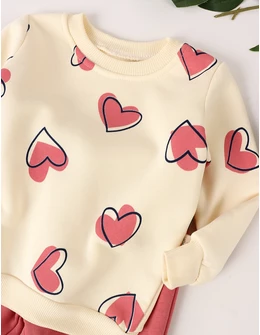 Compleu vatuit Hearts, roz-aprins