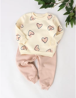 Compleu vatuit Hearts, roz-pal