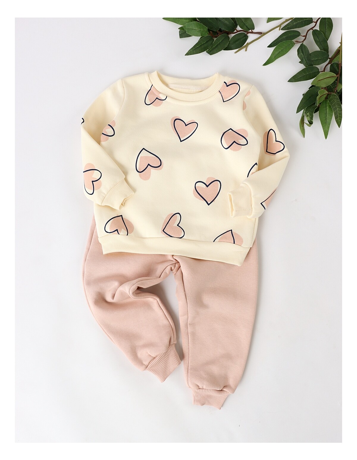 Compleu vatuit Hearts, roz-pal