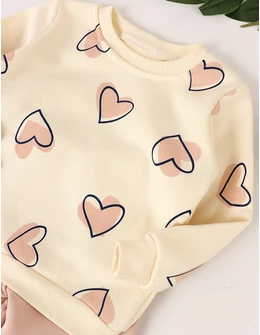 Compleu vatuit Hearts, roz-pal