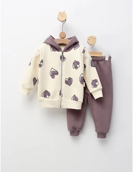 Compleu vatuit Inimioare, model mov