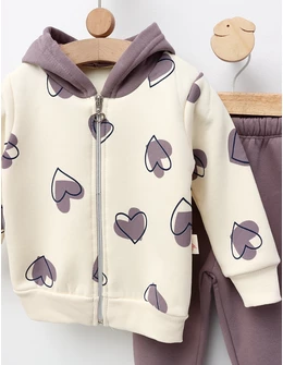 Compleu vatuit Inimioare, model mov