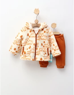 Compleu Winter Bear, model cu maro