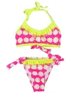 Costum de baie 2 piese floricele ciclam 1