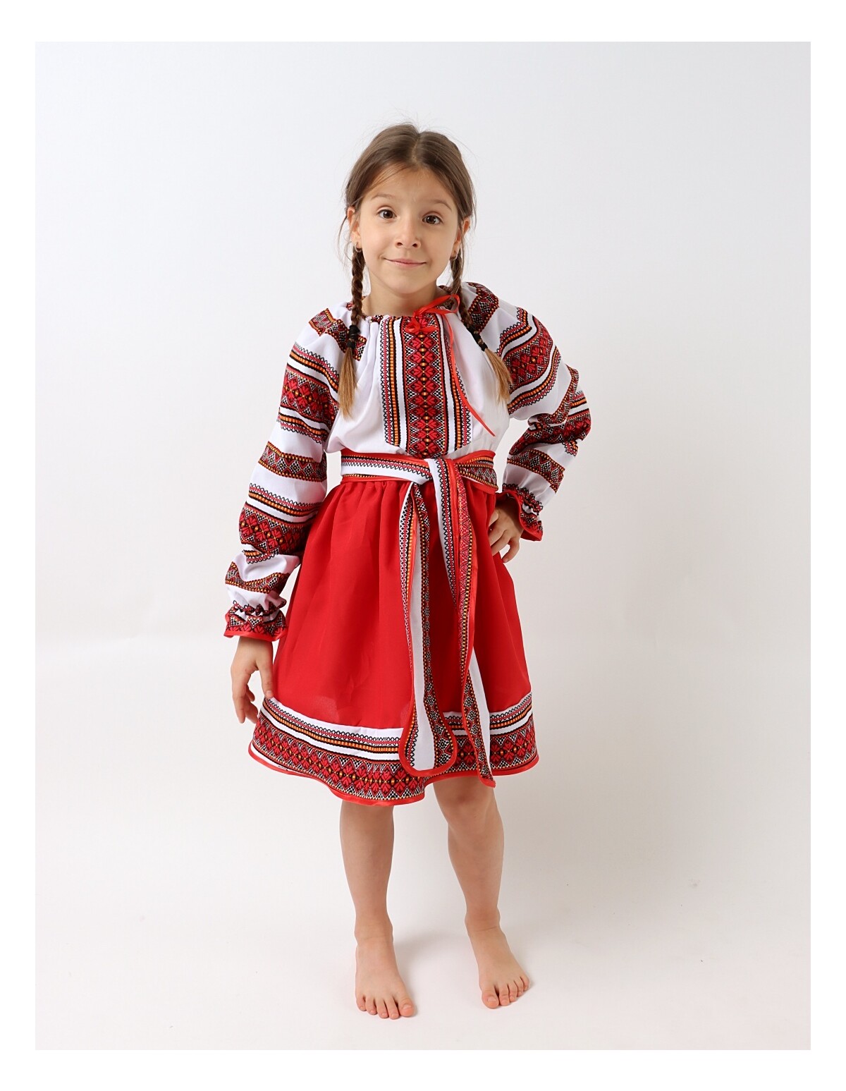 Costum national DANA alb-rosu