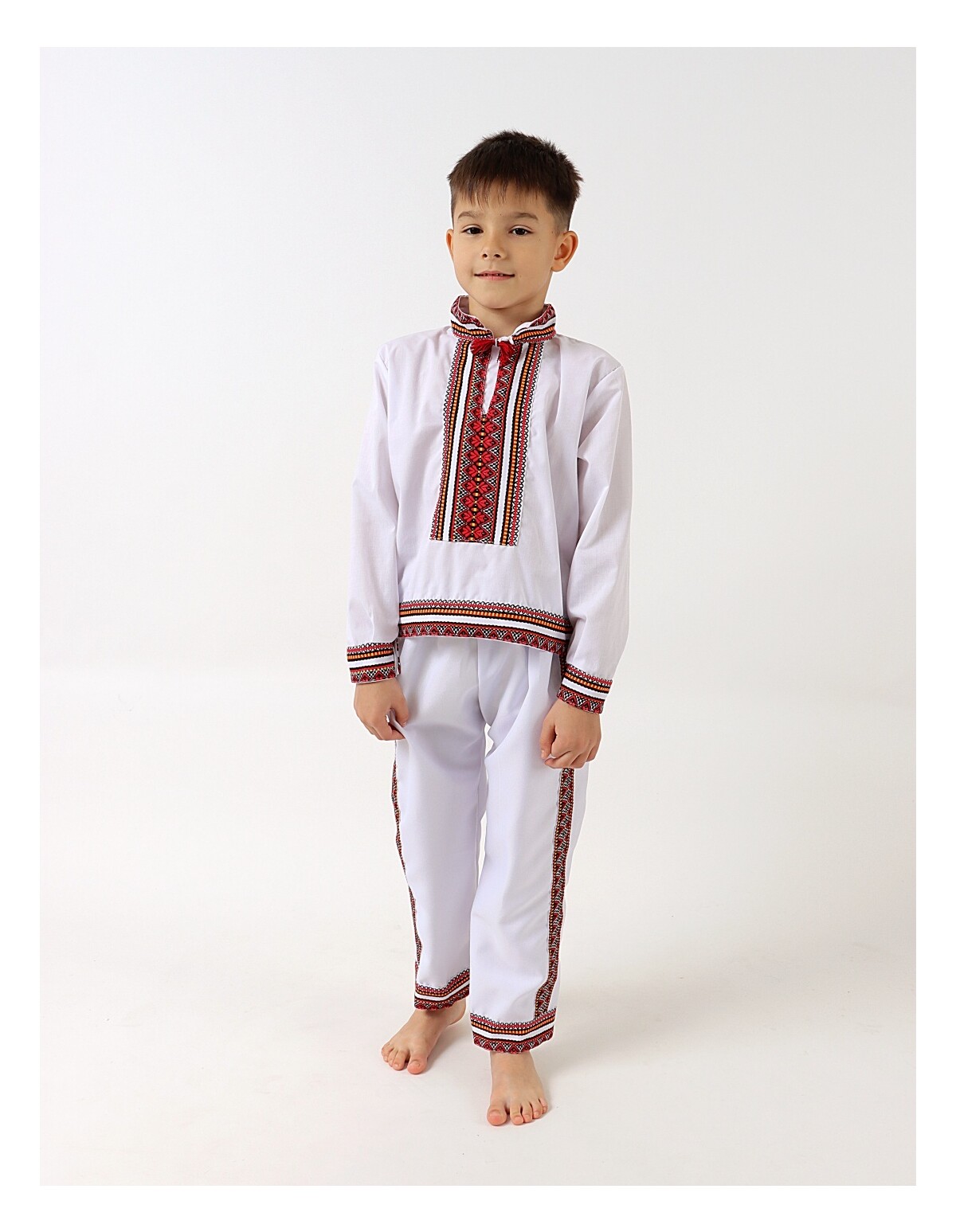 Costum national SIMON alb-rosu