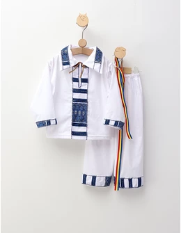 Costum popular baieti 3 piese albastru M3