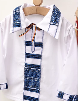 Costum popular baieti 3 piese albastru M3